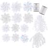 DYSHIPEN 16 Pcs Gift Bows,Bows for Gift Wrapping and Presents,2 Crimped Curling Ribbons,2 Curly Bows,Christmas Bows,for Parties, Birthdays, Weddings. (White, 4.5in+3.5in) view 1