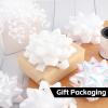 DYSHIPEN 16 Pcs Gift Bows,Bows for Gift Wrapping and Presents,2 Crimped Curling Ribbons,2 Curly Bows,Christmas Bows,for Parties, Birthdays, Weddings. (White, 4.5in+3.5in) view 4