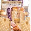 Feifeiya 100 Pack Kraft Paper Bread Bags for Homemade Sourdough Bread with Window & Stickers, 13.7x8.3 Large Bakery Bags for Loaves Greaseproof Food Packaging for Baking Gifts, Brown(Classic) view 4