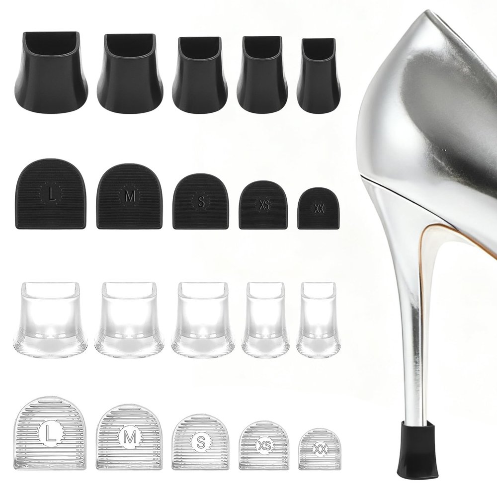 10 Pairs Heel Protectors for Grass, Non-Slip Heel Caps for High Heels, Anti-Noise Heel Covers for Grass Repairing Shoes Wedding Gravel Wetlands Outdoor Events Replacement (XXS, XS, S, M, L)