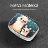 Cute llama singing on musical notes Pill Box Round Pill Case for Pocket Purse 2 Compartment Medicine Pill Organizer Cute Portable Travel Pillbox Vitamin Cod Liver Oil Storage Box Unique Gift Organizer view 4