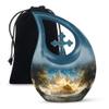 JAGLASH Angel Memorial Urns for Human Ashes - Cremation Urn for Mom & Dad - 10 Inch - Large with Velvet Bag - Funeral Urn Adult Ash - Burial for Ashes Adult Male & Female - Urns for Women & Men view 1