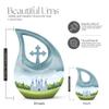 JAGLASH Castle Cremation Funeral Urns for Ashes for Grandfather & Grandmother - Blue Memorial Urn for Adult Male & Female - 10 Inch Large Decorative Urns for Human view 2