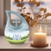 JAGLASH Castle Cremation Funeral Urns for Ashes for Grandfather & Grandmother - Blue Memorial Urn for Adult Male & Female - 10 Inch Large Decorative Urns for Human view 3