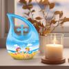 JAGLASH Beach Funeral Urn for Human Ashes Adult Mom & Dad - Memorial Flower Urns for Adult Men & Women - Cloud Cross Drop Urns for Decorative (10 Inch) view 3