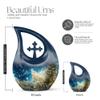 JAGLASH Angel Urn for Ashes for Women - Blue Urns for Human Ashes Adult Man - Cremation Urns for Female - Large Memorial Urn for Dad - Funeral for Mom - Velvet Bag Included (10 Inch) view 2