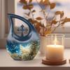 JAGLASH Angel Urn for Ashes for Women - Blue Urns for Human Ashes Adult Man - Cremation Urns for Female - Large Memorial Urn for Dad - Funeral for Mom - Velvet Bag Included (10 Inch) view 3