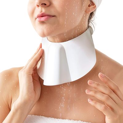 AMiNA Tracheostomy Shower Cover for Adults 15.5" to 22.0" Soft Vinyl Neck Protector for Shower, Waterproof Tracheostomy Cover, Trach Shield, Skin-Friendly Stoma Guard, Adjustable Neck Fit