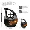 JAGLASH Native American Large Funeral urns for Ashes Adult Women - Memorial urn for Ashes Adult Male - Decorative Burial Remains 10 inch view 2