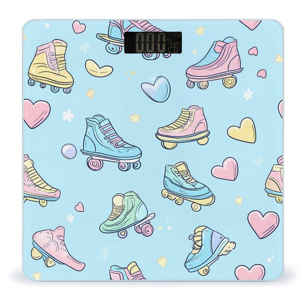 90s Skater Pattern Skating Scale for Body Weight Smart Accurate Digital Bathroom Scale with Easy Read LCD