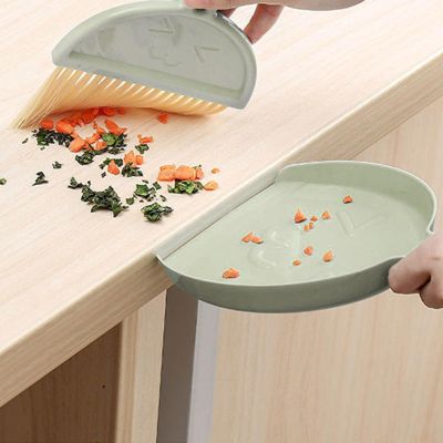 2025 New Hand Broom and Dustpan Set, Multi-Functional Home Mini Dustpan and Brush Set, Portable Plastic Dust Pan and Brush Set for Desk, Table, Home, Kitchen, Camping, Key Board (Green 2 Pcs)