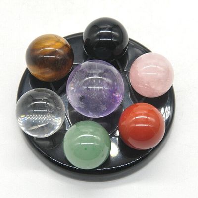 7 Star Array Chakra Stones Set Crystal Sphere Ball Reiki Healing Natural Gem Spiritual Decor