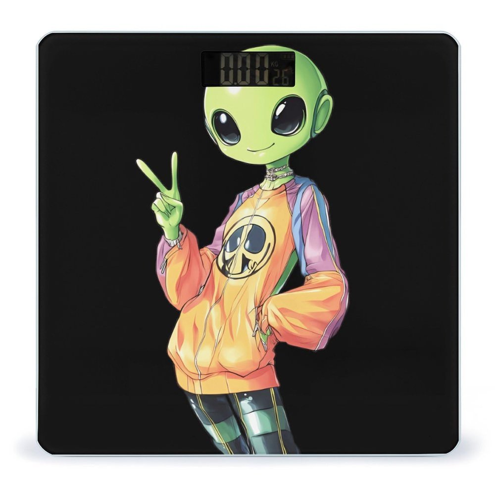 Aliens Peace Sign Scale for Body Weight Smart Accurate Digital Bathroom Scale with Easy Read LCD