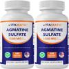 Vitamatic Agmatine Sulfate 1500mg Per Serving - 180 Veg Capsules - Made in The USA - Non-GMO & Gluten Free - 2 Pack view 1