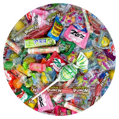 Sour Candy Variety Pack, 4 Pound Sour Candy Mix, Individually Wrapped Bulk Candies, Party Mix Assortment, Pinata Stuffers, Candies For Goodie Bags