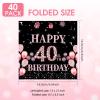 40Pcs 40th Birthday Decorations for Women, Black Rose Gold Disposable Paper Napkins Cheers to 40 Years Old Birthday Anniversary Party Decorations Supplies (6.5x6.5 Inches) view 3
