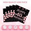 40Pcs 40th Birthday Decorations for Women, Black Rose Gold Disposable Paper Napkins Cheers to 40 Years Old Birthday Anniversary Party Decorations Supplies (6.5x6.5 Inches) view 4