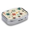 Pill Organizer, Portable Pill Box, Travel 7 Day Pillcase Atomic Stars Retro Pattern Medicine Organizer 2 Compartments Medicine Container for Vitamins, Medications, Fish Oil and Supplements view 3