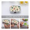 Pill Organizer, Portable Pill Box, Travel 7 Day Pillcase Atomic Stars Retro Pattern Medicine Organizer 2 Compartments Medicine Container for Vitamins, Medications, Fish Oil and Supplements view 4