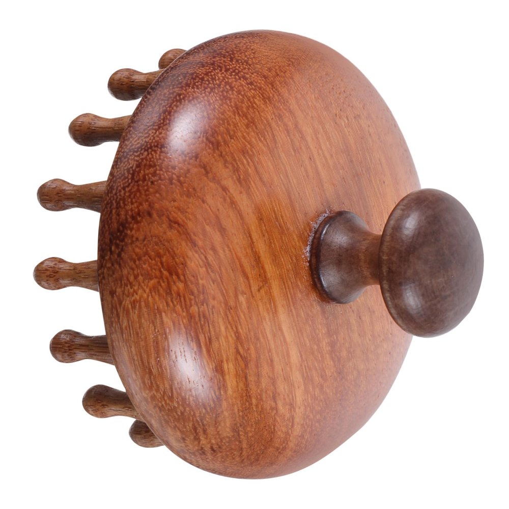 COLLBATH Scalp Massager Shampoo Brush Wooden Hair Brush for Head Massage Itch Relief Blood Flow Enhancement Relaxation Portable Tool