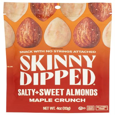 SkinnyDipped Salty + Sweet Almonds, Maple Crunch, Kosher, Gluten Free & Non-GMO, 4 Ounce (Pack of 10)