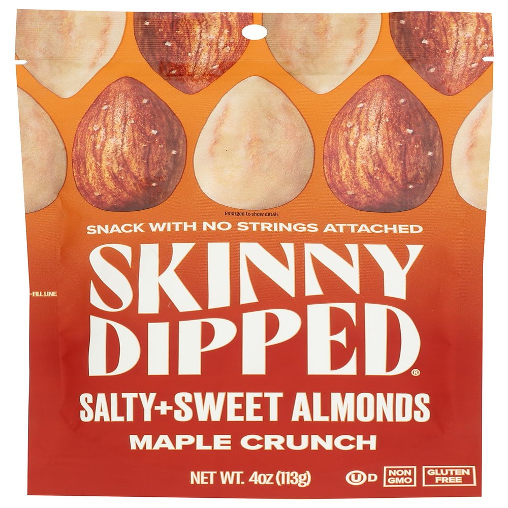 SkinnyDipped Salty + Sweet Almonds, Maple Crunch, Kosher, Gluten Free & Non-GMO, 4 Ounce (Pack of 10)