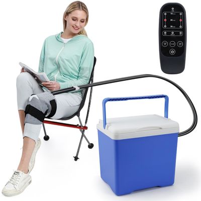 Knee Ice Machine for Post-Surgery 8-Quart Affordable Cold Therapy Machine for Knee Replacement, 5X Faster Healing, Programmable Ice Therapy with Quiet Motor, Leak-Proof