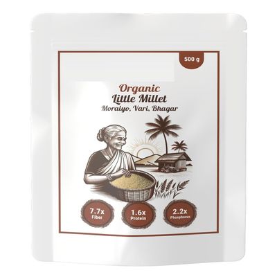 17.6oz Little Millet Moraiyo (Vari, Bhagar) 500g | Whole Grain Organic Little Millet | Gluten-Free Superfood for Khichdi, Upma & Healthy Cooking | High Fiber, Protein & Iron