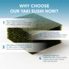 RSD Premium Roasted Seaweed Nori Sheets 10 Full Sheets (25 gr) Sushi-Grade, Crispy & Organic Ideal for Sushi Rolls, Onigiri, Wraps & Snacks Vegan, Gluten-Free, Non-GMO view 3