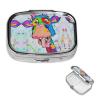 Happy Giraffe Pill Box Round Pill Case for Pocket Purse 2 Compartment Medicine Pill Organizer Cute Portable Travel Pillbox Vitamin Cod Liver Oil Storage Box Unique Gift Organizer view 1