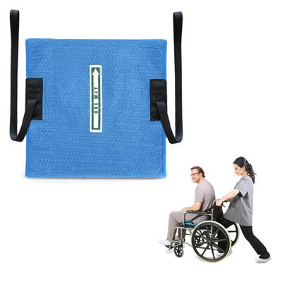 EZSLINGGLIDE Wheelchair Seat Cushion, Fall Prevention Seat Pad for Elderly in Chair or Wheelchair,Non-Slip Cushions in car seat 17"x17"(Blue,with Handle)