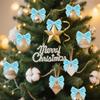 100 PCS Blue Velvet Bows for Christmas Tree, 2.75" Small Velvet Ribbon Bows for Gift Wrapping, Mini Bows for Crafts, Bow Decorations for Party Baby Shower Birthday Wedding (Blue, 100PCS) view 2