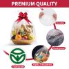 TUXIYA 7 PCS Large Cellophane Bags, 40x50inches Cellophane Wrap for Gift Baskets,Clear Basket Bag with 7 PCS Red Pull Bows view 3