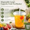 10 Pack 34oz Plastic Cups with Lids and Straws, Disposable Iced Coffee Cups with Lids,Sturdy & Food Safe Drink Buckets for Cold/Hot Drinks,Smoothies, Fruit Drinks Cups Summer Beverages,Bar/Beach Party view 4