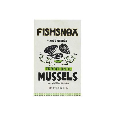 Jos Andrs Foods FishSnax Mussels in Pickle Sauce, 3.9 oz