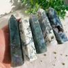 1.1LB Set Moss Agate Obelisks Hexahedral Bundle Random Delivery Assorted 10-15pcs Crystal Towers for Energy, Sacred Geometry & Healing Decor view 2