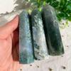 1.1LB Set Moss Agate Obelisks Hexahedral Bundle Random Delivery Assorted 10-15pcs Crystal Towers for Energy, Sacred Geometry & Healing Decor view 4