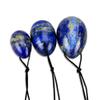 3pcs Set Natural Lapis Lazuli Eggs Stone, Natural Jade Egg Massage Stone for Women Body Exercise Train Crystal Massage Balls Relax3-Size,L,M,S view 3