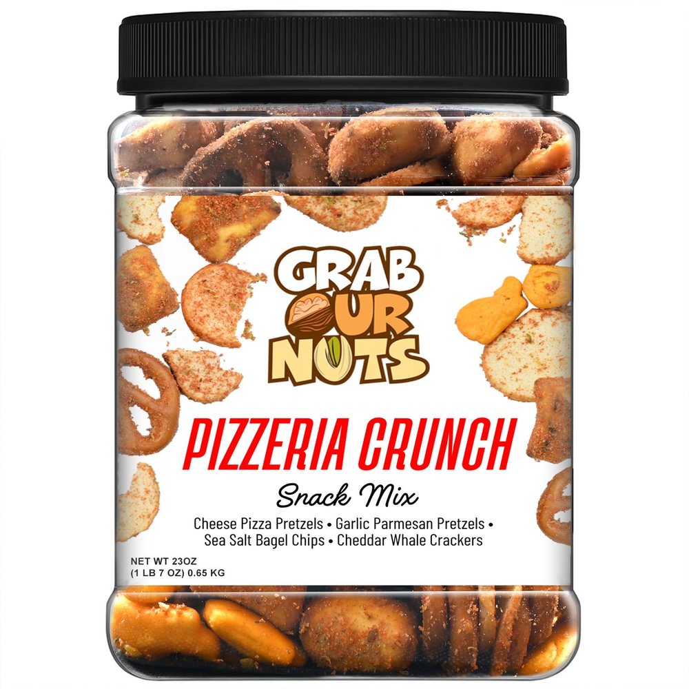 Grab Our Nuts Pizzeria Crunch Snack Mix 23 Ounce Jar