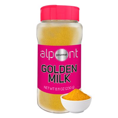 ALPONT GOURMET Golden Milk Powder - Turmeric Latte with Ginger, Cinnamon, Cardamom, Cloves, Black Pepper - Spice Tea Blend - 10.22oz (290g)