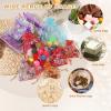 PATIKIL Organza Bags, 100 Pcs 2.8 x 3.5 Inch Mesh Candy Pouch with Drawstring Gold Rose Flower Jewelry Gift Bags for Wedding Christmas Festival Makeup Supply, Sapphire Blue Gold view 3