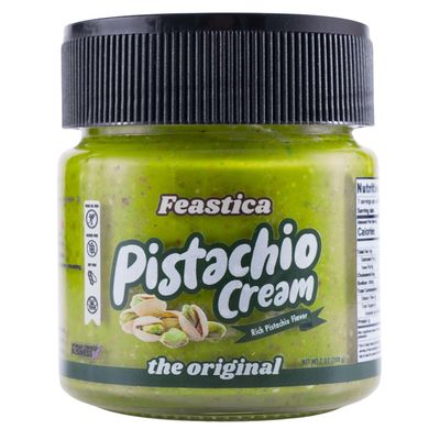 FEASTICA Pistachio Cream Original 70% Pistachio Spread, Rich, Nutty, Gluten-Free, Vegan, No Palm Oil Ideal for Toast, Pastries, and Gourmet Recipes (7 Ounce (Pack of 1))