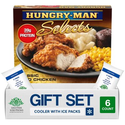Salutem Vita Classic Fried Chicken Frozen Meal, Comfort Food Dinner, 16 oz, Gift Set Pack of 6