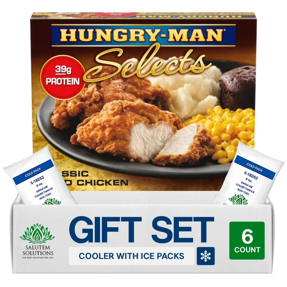 Salutem Vita Classic Fried Chicken Frozen Meal, Comfort Food Dinner, 16 oz, Gift Set Pack of 6