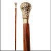 Antique Brass Knob Walking Cane - Handcrafted Wooden Stick Vintage Style Cane for Men & Collectors view 1