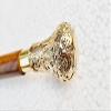 Antique Brass Knob Walking Cane - Handcrafted Wooden Stick Vintage Style Cane for Men & Collectors view 3