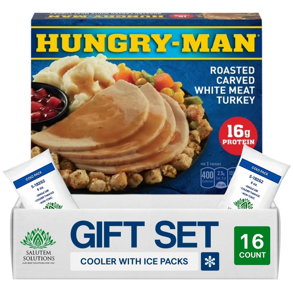 Salutem Vita Carved White Meat Roasted Turkey Frozen Meal, 16 oz, Gift Set Pack of 16
