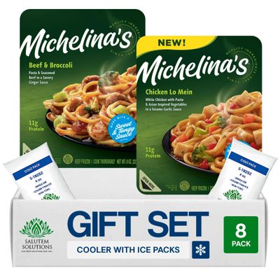 Salutem Vita Beef Broccoli Frozen Dinner Meal, Asian Cuisine, 8 oz, Gift Set Pack of 16 (4 ct. flavors of each)