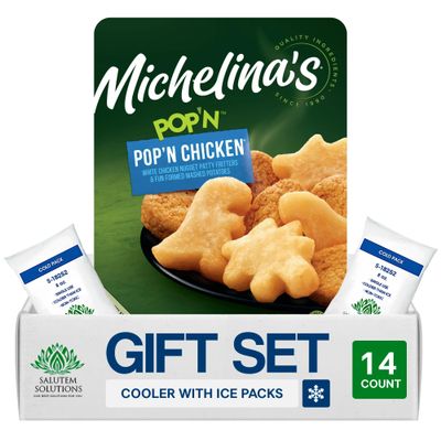 Salutem Vita Pop-n-Chicken Meal Frozen Dinner, Kids' Chicken Nuggets and Macaroni, 4.5 oz, Gift Set: Pack of 14