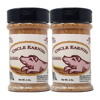 2 Pack of Barbecue Seasoning Uncle Earnies Bottles (6oz, Beef Brisket)